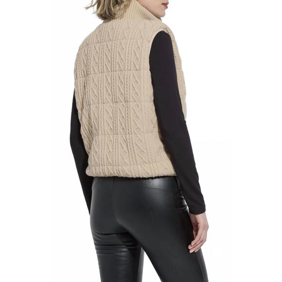 NEW LYSSE petra reversible puffer vest in blond wood - Picture 3 of 4